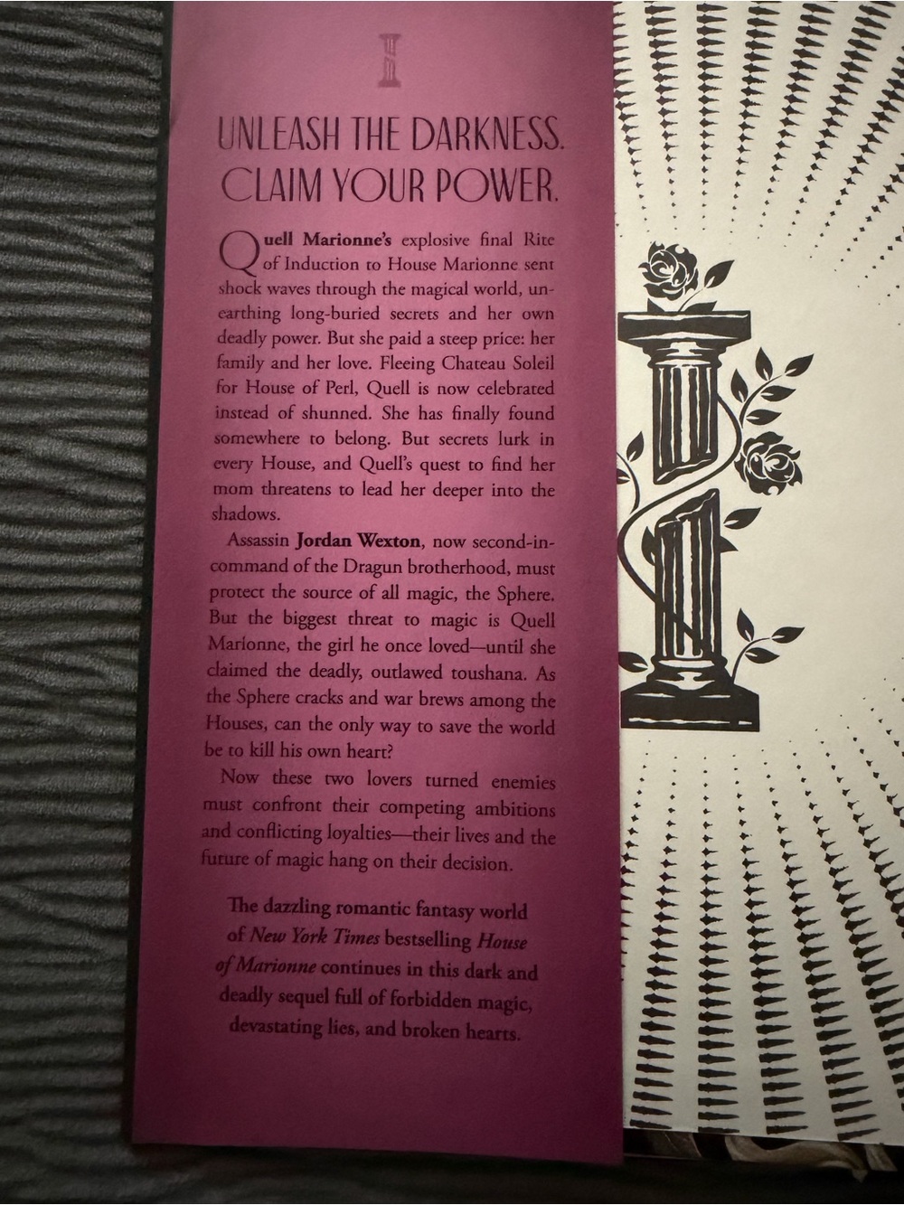 Elle Shadows of Perl Hardcover Book - Black with Pink Accents - Picture 4 of 4